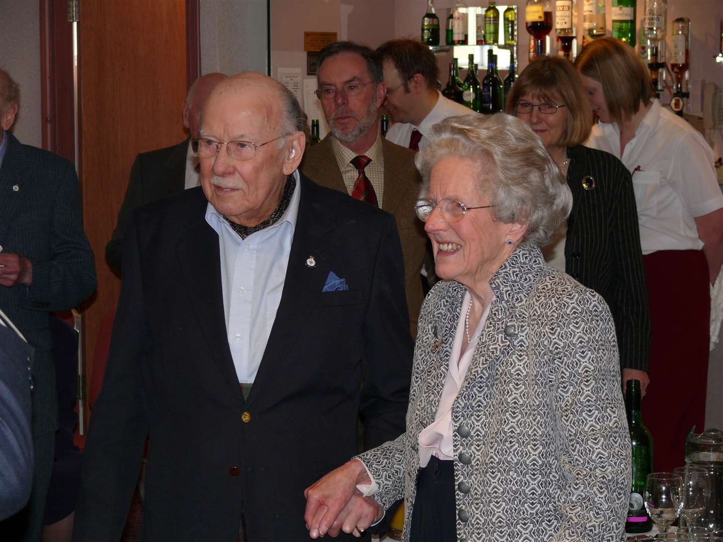 Bill with his wife Helen during his 90th birthday celebrations at the Laichmoray hotel in Elgin.