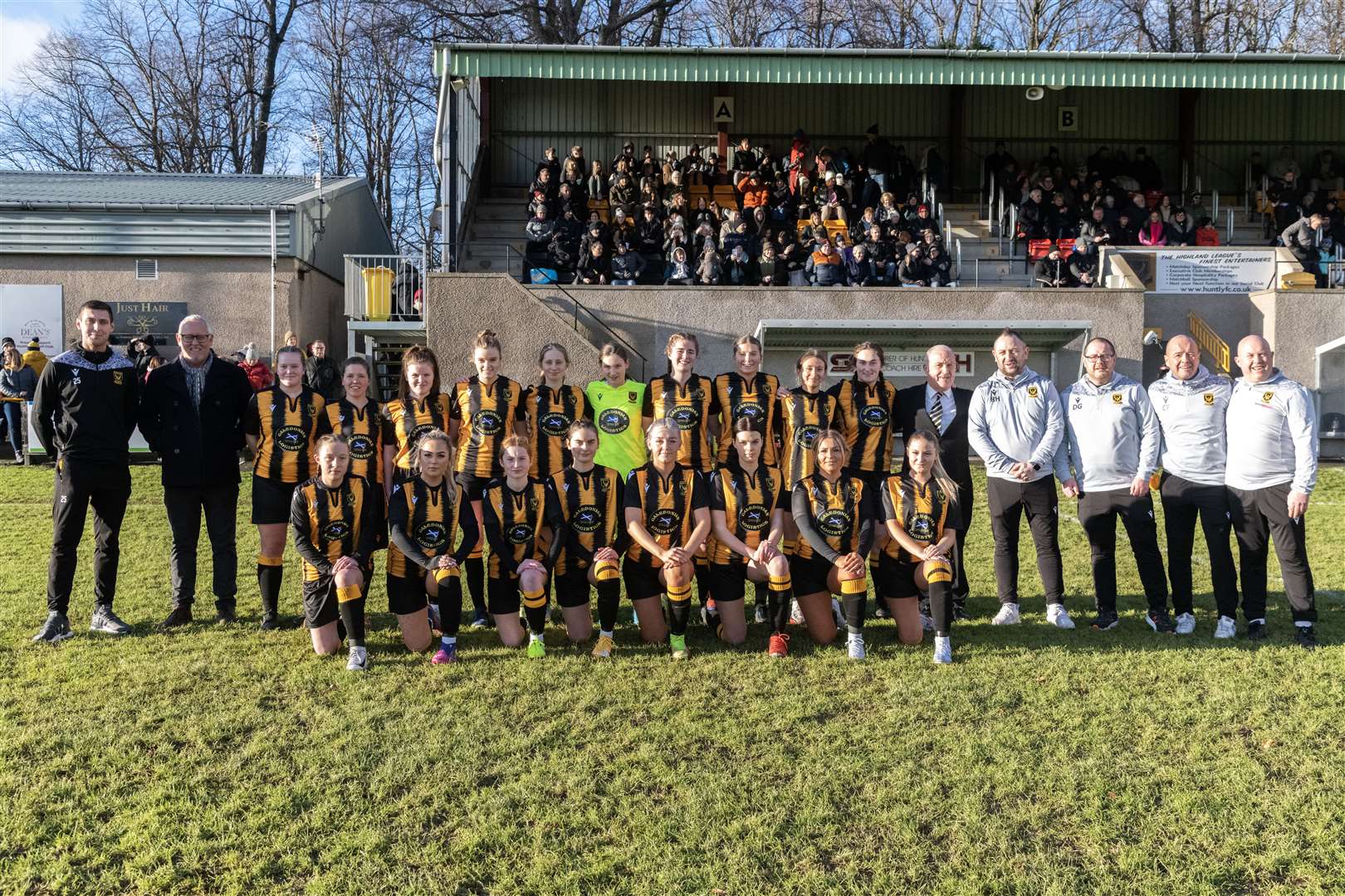 Huntly Women ahead of their first match. ..Huntly Women's F.C. v Inverurie Loco Works F.C Ladies at Christie Park...Picture: Beth Taylor.